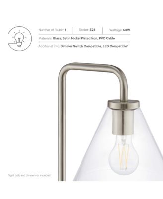  Element Transparent Glass and Metal Floor Lamp