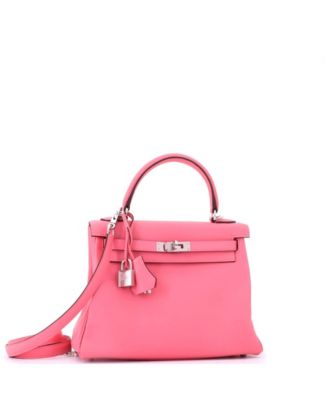 Kelly 25 Handbag Pink Swift with Palladium Hardware