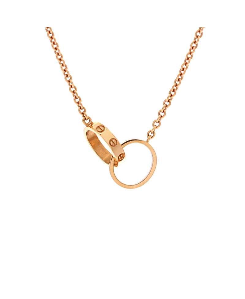 Pre-Owned Cartier Love Interlocking Necklace 18K Rose Gold, 17.25"