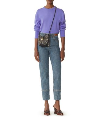 Wool Sweater With Grosgrain Detail