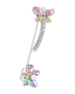 Ariana Grande x Swarovski Crystal, Cubic Zirconia & Imitation Pearl Dragonfly & Flower Brooch