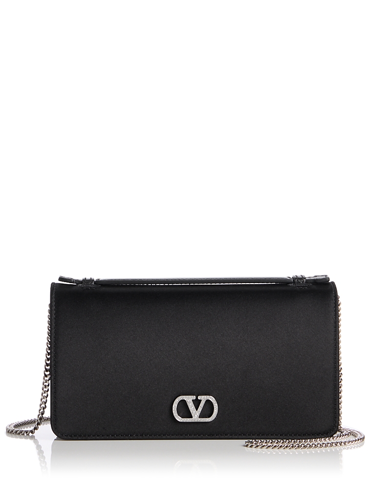 Valentino Garavani VLogo Leather Wallet on Chain