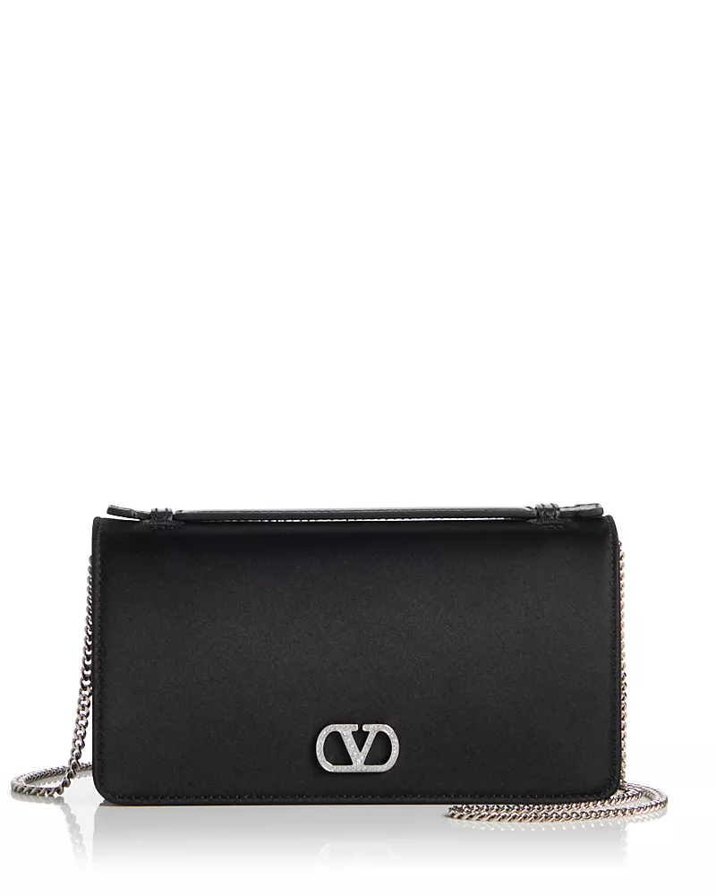 Valentino Garavani VLogo Leather Wallet on Chain
