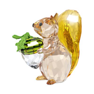 Idyllia Collection Squirrel and Acorn Crystal Figurine