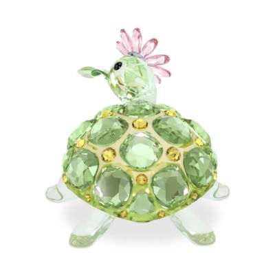 Idyllia Collection Tortoise and Daisy Crystal Figurine