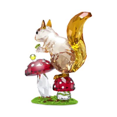 Idyllia Collection Squirrel and Mushroom Crystal Figurine