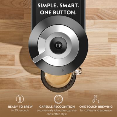 Vertuo Next Deluxe by Breville with Aeroccino Milk Frother, Dark Chrome