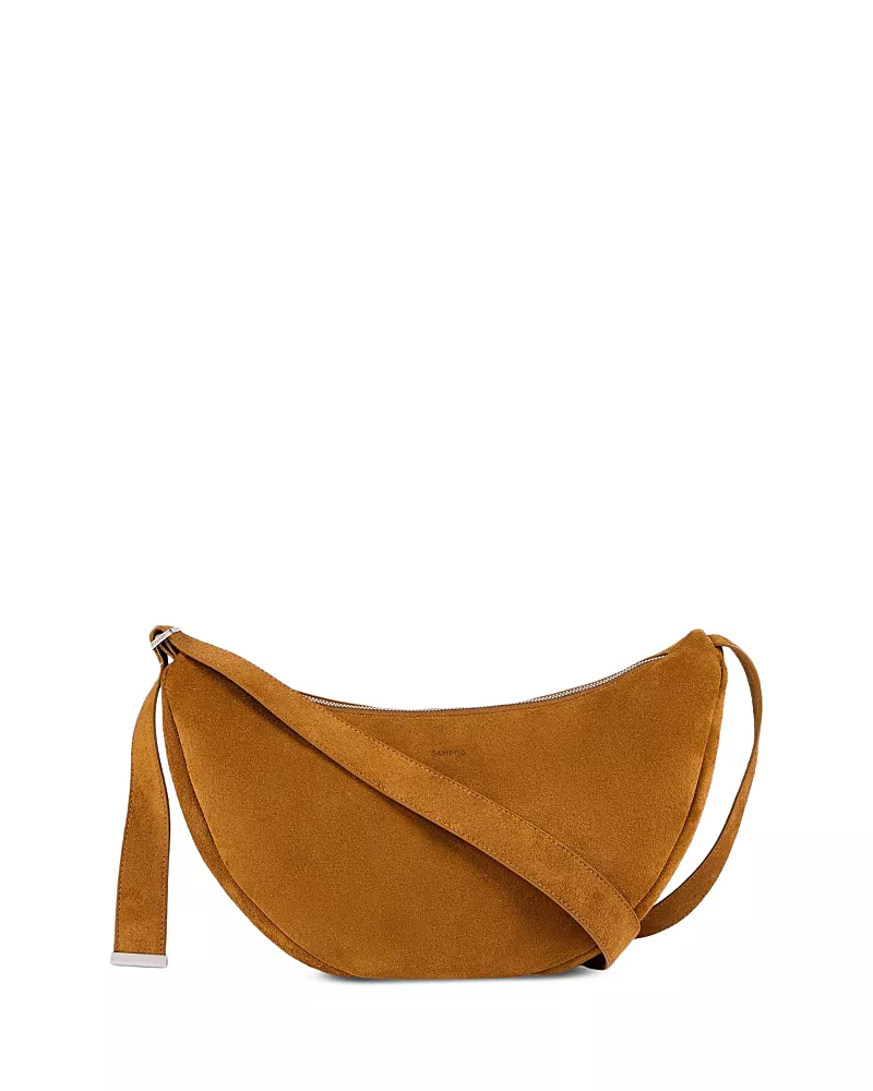 Sandro Split Leather Zip Hobo Bag