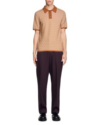 Square Cross Jacquard Polo Shirt