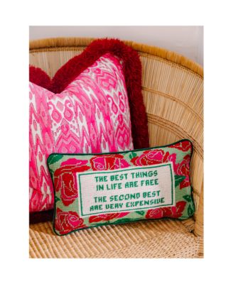 Best Things in Life Are Free Embroidered Pillow