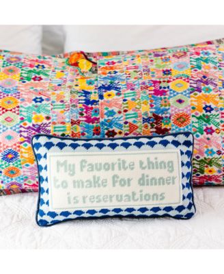Reservations Needlepoint Decorative Pillow