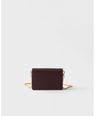 Saffiano Leather Card Holder with Shoulder Strap