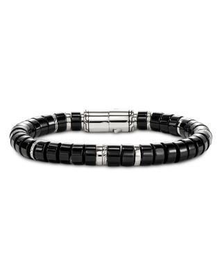 Sterling Silver Heishi Onyx Bead Bracelet