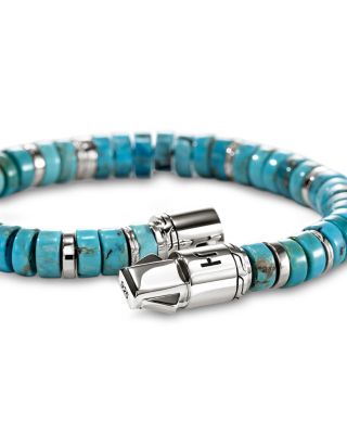 Sterling Silver Heishi Turquoise Bead Bracelet