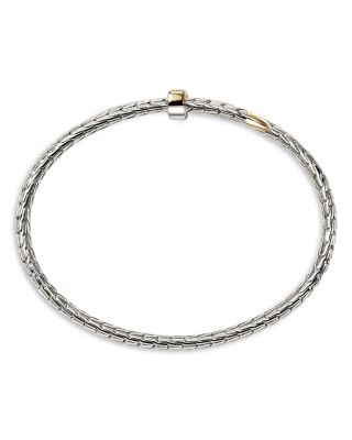 14K Yellow Gold & Sterling Silver Spear Flex Cuff Bypass Bracelet