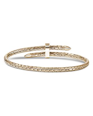 14K Yellow Gold Spear Flex Cuff Bypass Bracelet