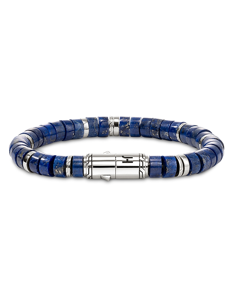 John Hardy Sterling Silver Heishi Lapis Lazuli Bead Bracelet