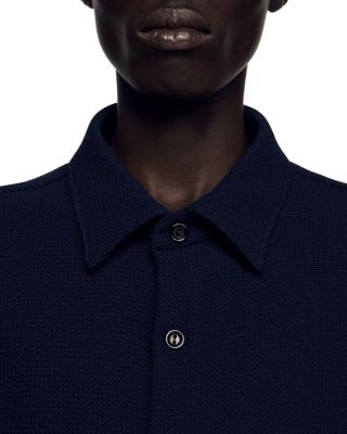 Textured Shark Collar Shirt