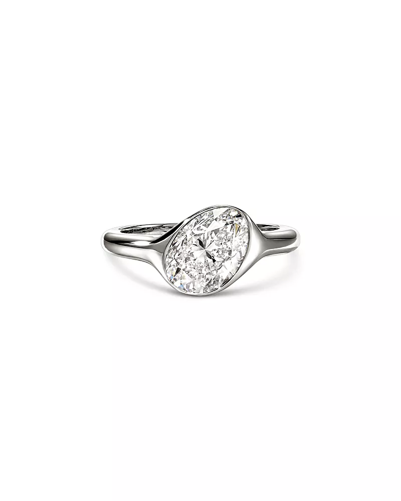 John Hardy Sterling Silver Jh Lovestruck Lab Grown Diamond Oval Solitaire Ring