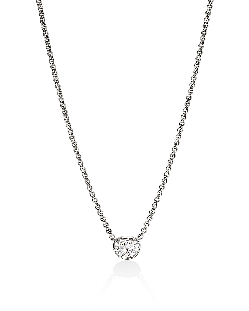 John Hardy Sterling Silver Jh Lovestruck Lab Grown Diamond Solitaire Bezel Pendant Necklace, 16-18