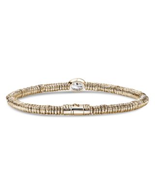 14K Yellow Gold Lovestruck™ Lab Grown Diamond Solitaire Heishi Bead Bracelet