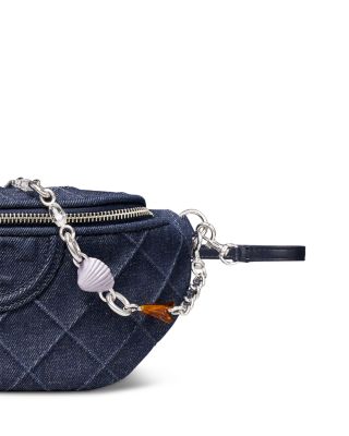 Fleming Charm Denim Belt Bag