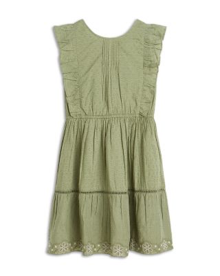 Girls' Embroidered Hem Clip Jacquard Dress - Little Kid, Big Kid