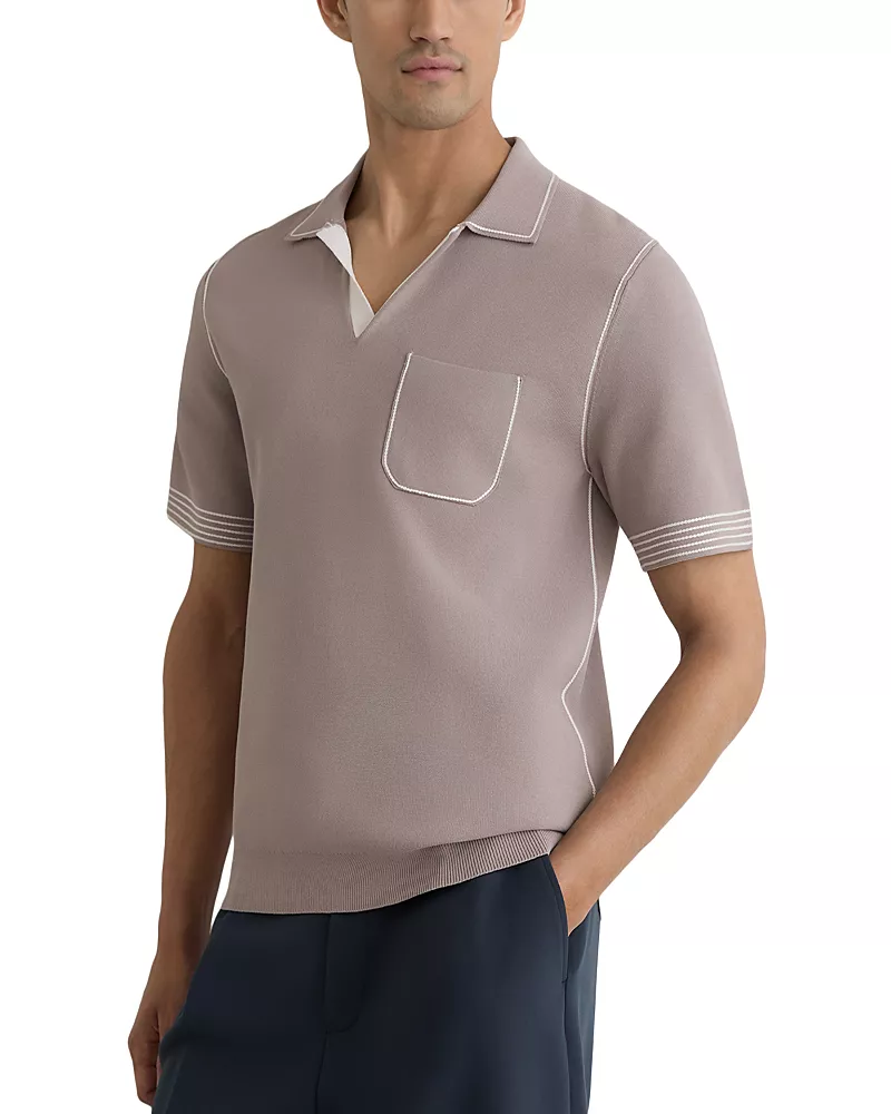 Reiss Newbury Light Taupe Polo Shirt