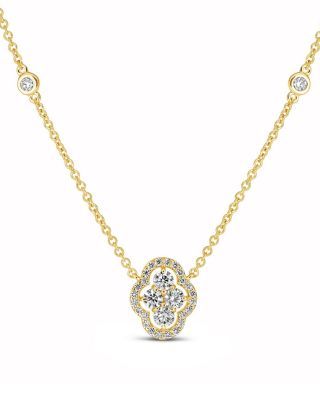 18K Yellow Gold Maison Diamond Pendant Necklace, 16-17"