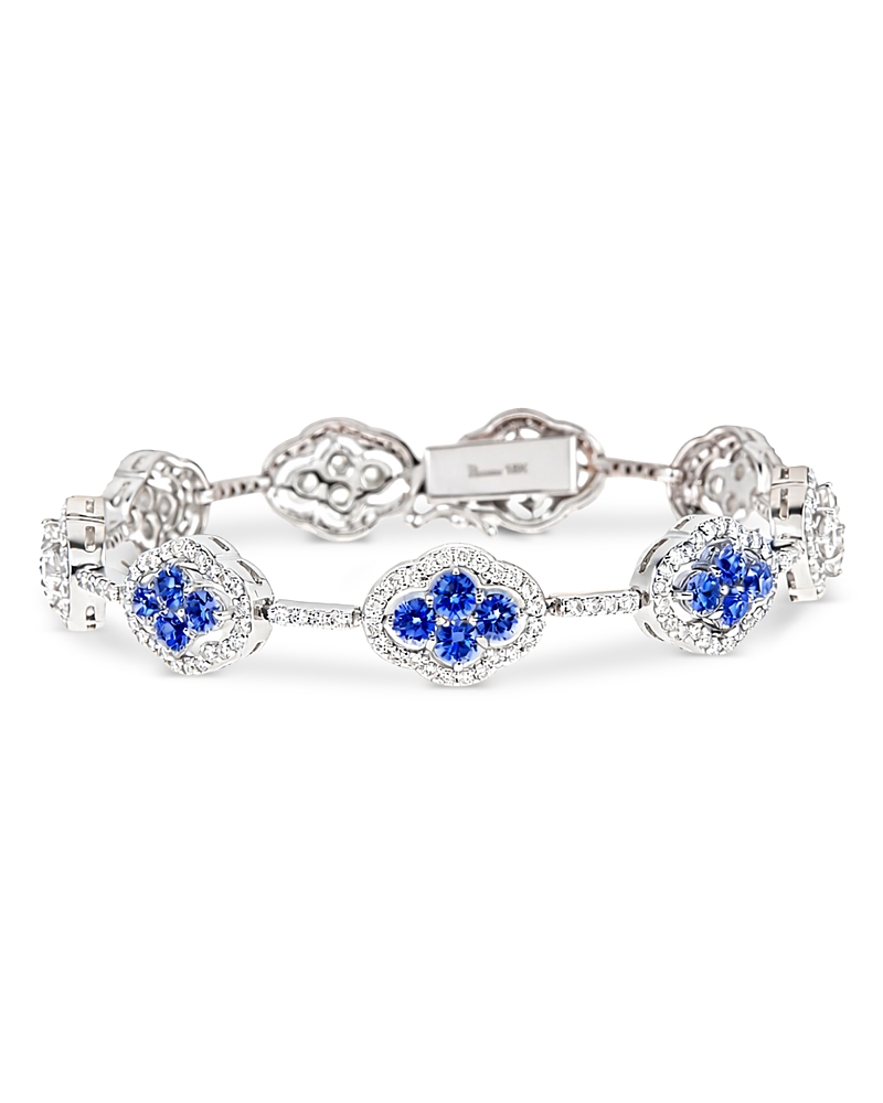 Piranesi 18K White Gold Diamond & Blue Sapphire Maison Bracelet