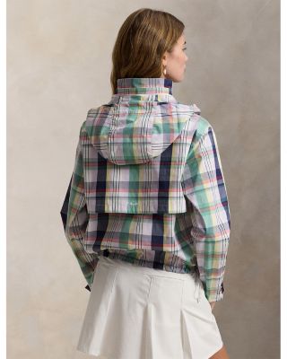 Plaid Hooded Rain Jacket