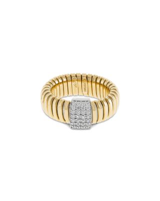 18K Yellow Gold Diamond Via Mercanti Tubogas Ring