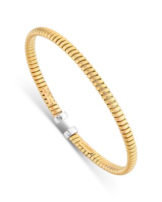 18K Yellow Gold Via Bagutta Flat Tubogas Bangle Bracelet