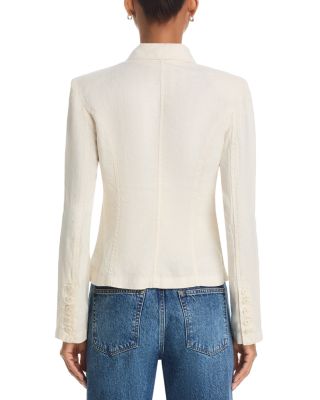 Emerson Structured Denim Blazer in Vintage White