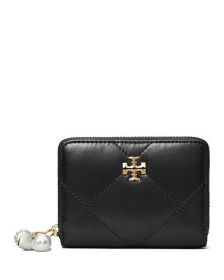 Kira Diamond Quilt Leather Zip Wallet