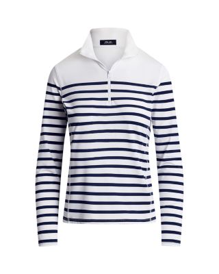 Striped Stretch Jersey Quarter-Zip
