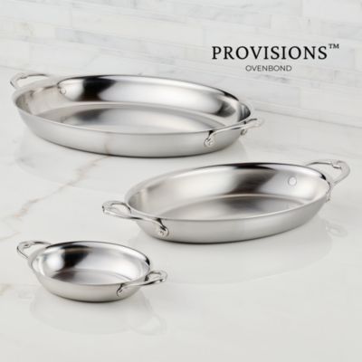 Provisions Small Stainless Steel Oval Au Gratin 2 Piece Set