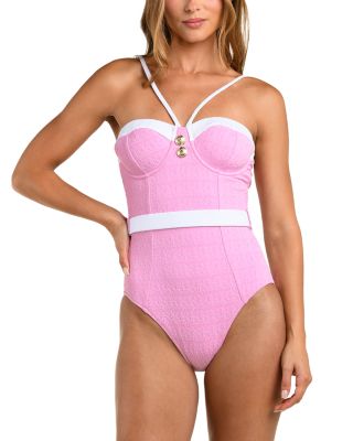 Amie Colorblock Chic Underwire Bandeau One Piece Swimsuit