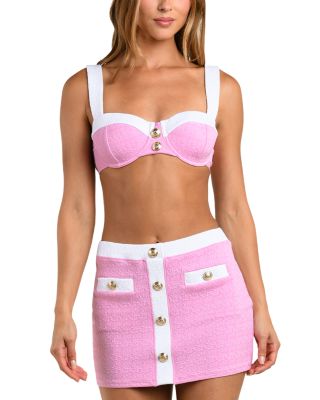 Adaline Color Blocked Swim Cover-Up Cardigan & Coco Color Blocked Skirt Cover-Up