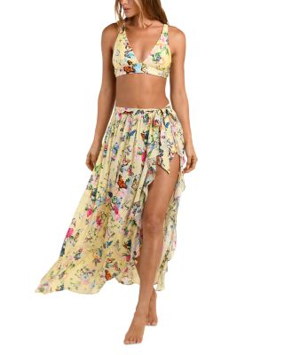 Garden Butterflies Klaire Wrap Maxi Skirt Cover Up