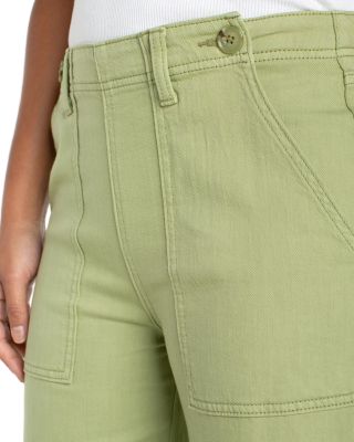 Utility High Rise Crop Wide Leg Jeans in Lotus