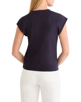 Cap Sleeve V Neck Supima Cotton Tee