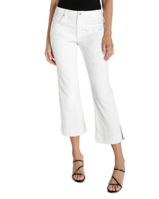 Hannah High Rise Crop Flare Jeans in White Diamond