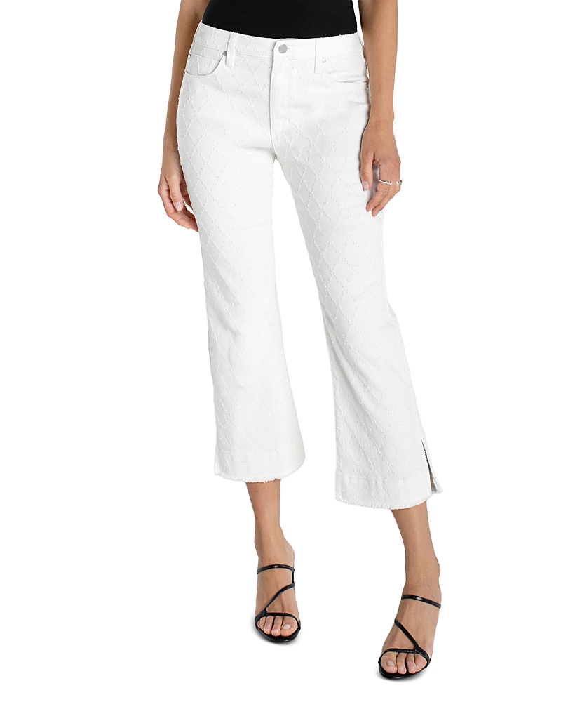 Liverpool Los Angeles Hannah High Rise Crop Flare Jeans in White Diamond