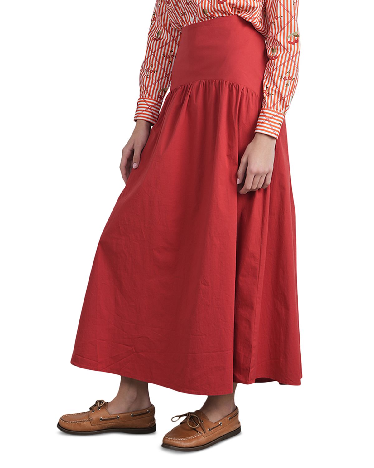 Point Poplin Maxi Skirt