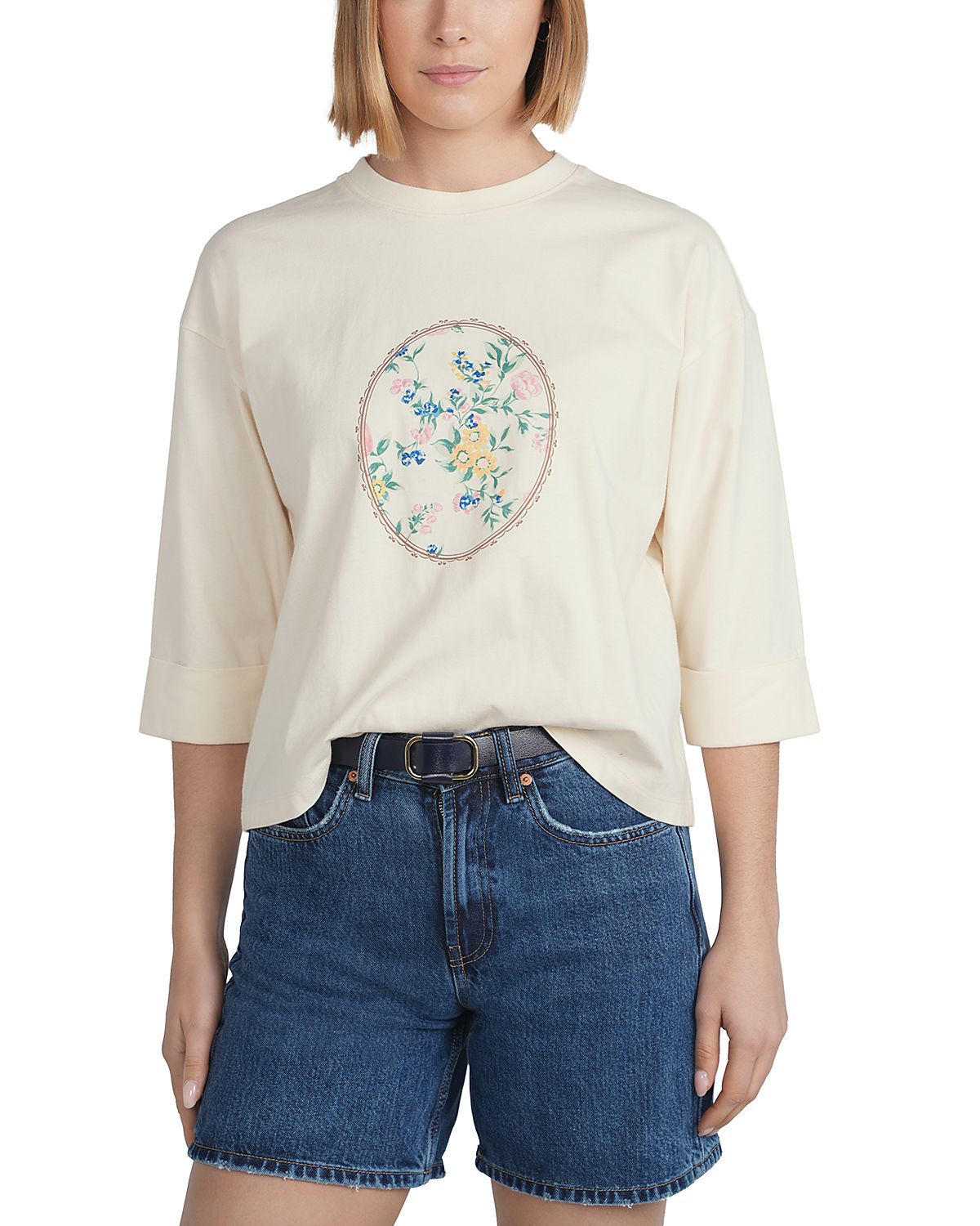 Point Graphic Roll Cuff Tee