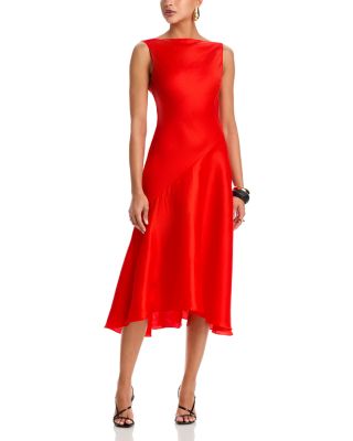 Cowl Back Bias Midi Dress