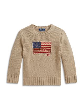 Boys' Contrast Trim Iconic Flag Sweater - Little Kid