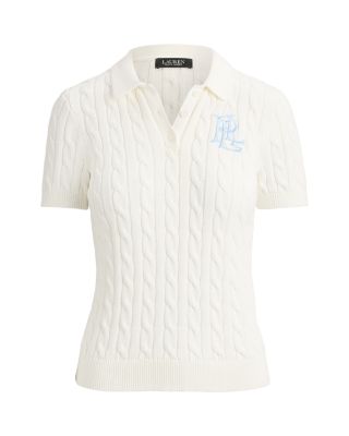 Cable Knit Polo Sweater