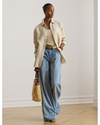 Relaxed Fit Striped Linen Shirt